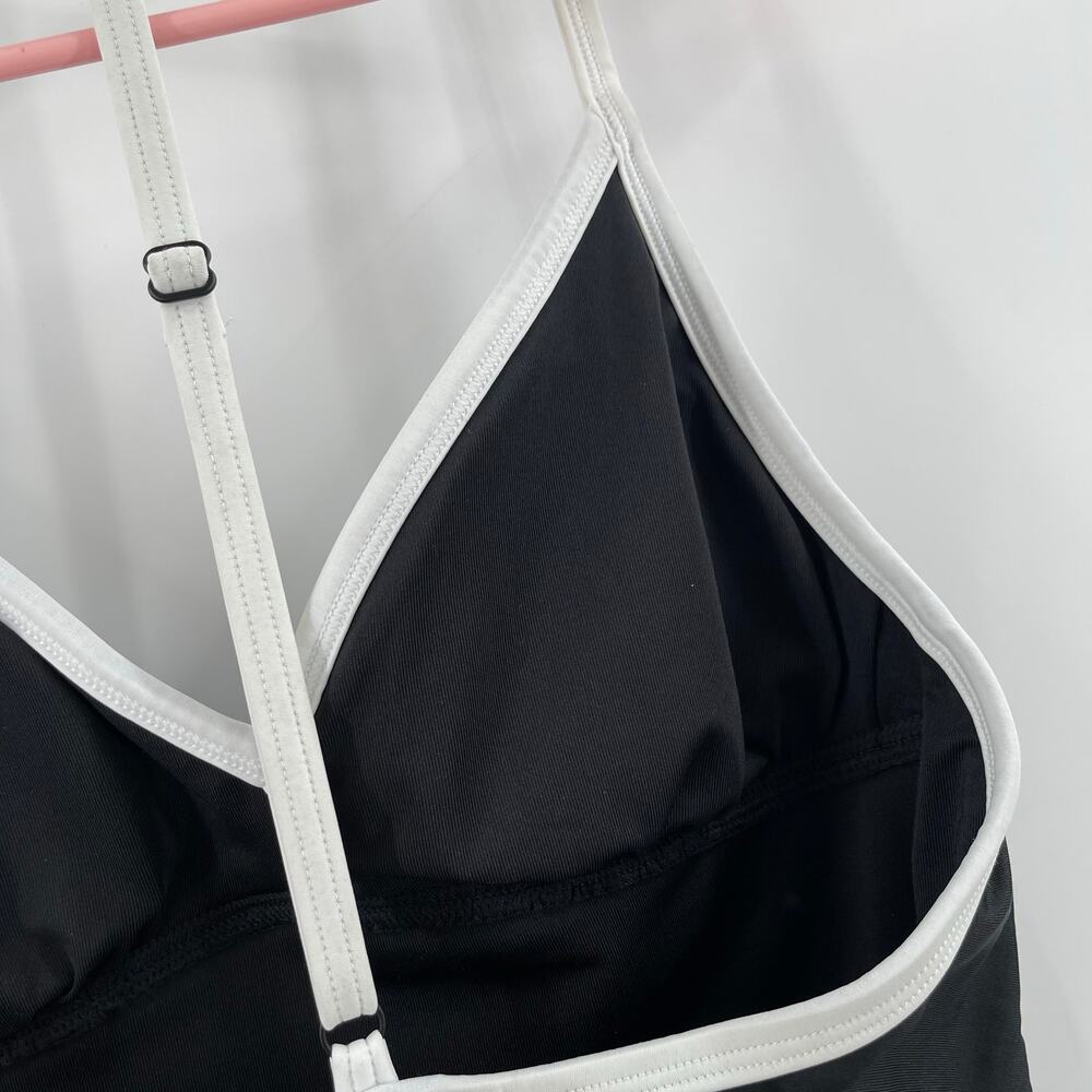 DKNY Swimsuit Size Small Black White T-Strap Back Sporty Swim One Piece NWT - Picture 13 of 16